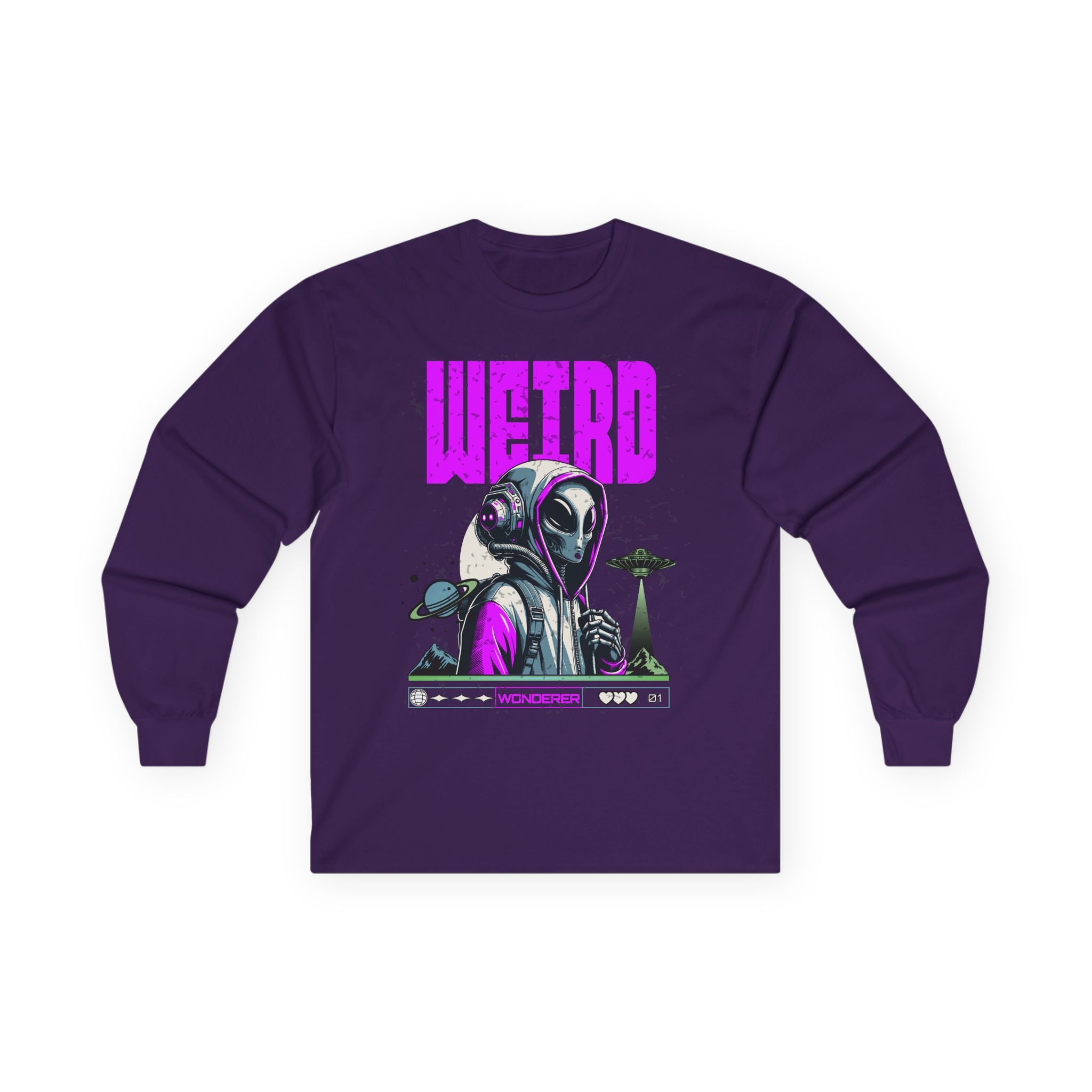 Weird - Unisex Ultra Cotton Long Sleeve Tee (Front) - Damned Threads